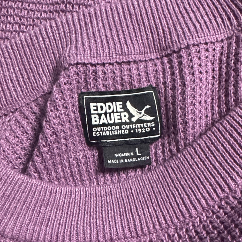 Eddie Bauer Women's Purple Crew Neck Sweater Sz L - Picture 2 of 6